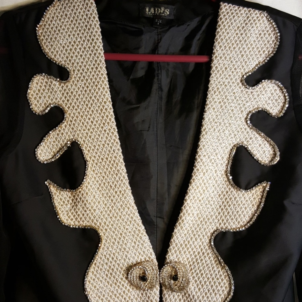 VTG 70's and 80's black evening jacket - Picture 2 of 6